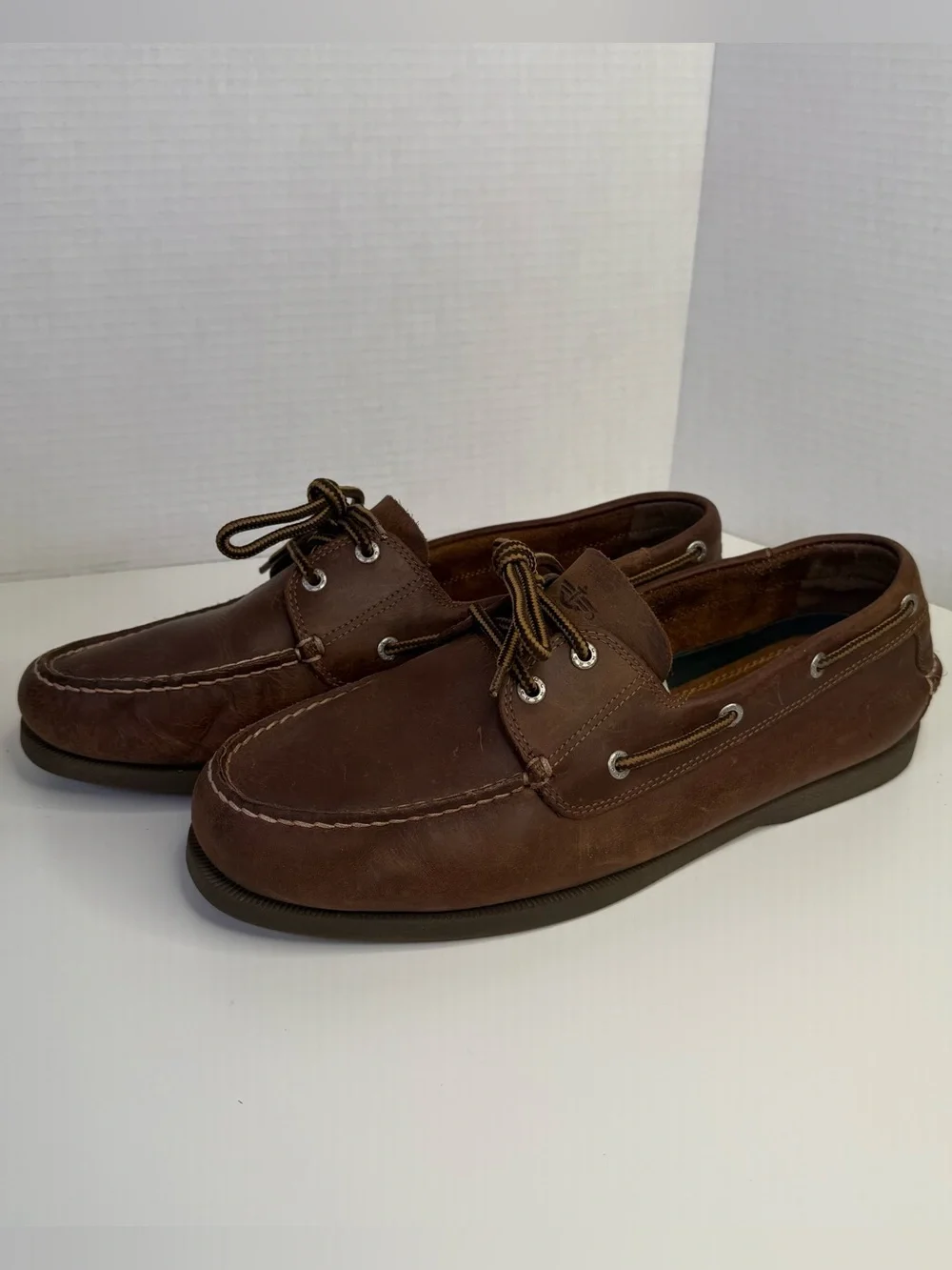 Dockers Mens Vargas Loafers Brown Leather Classic Lace Up Boat Shoes Size 11.5W